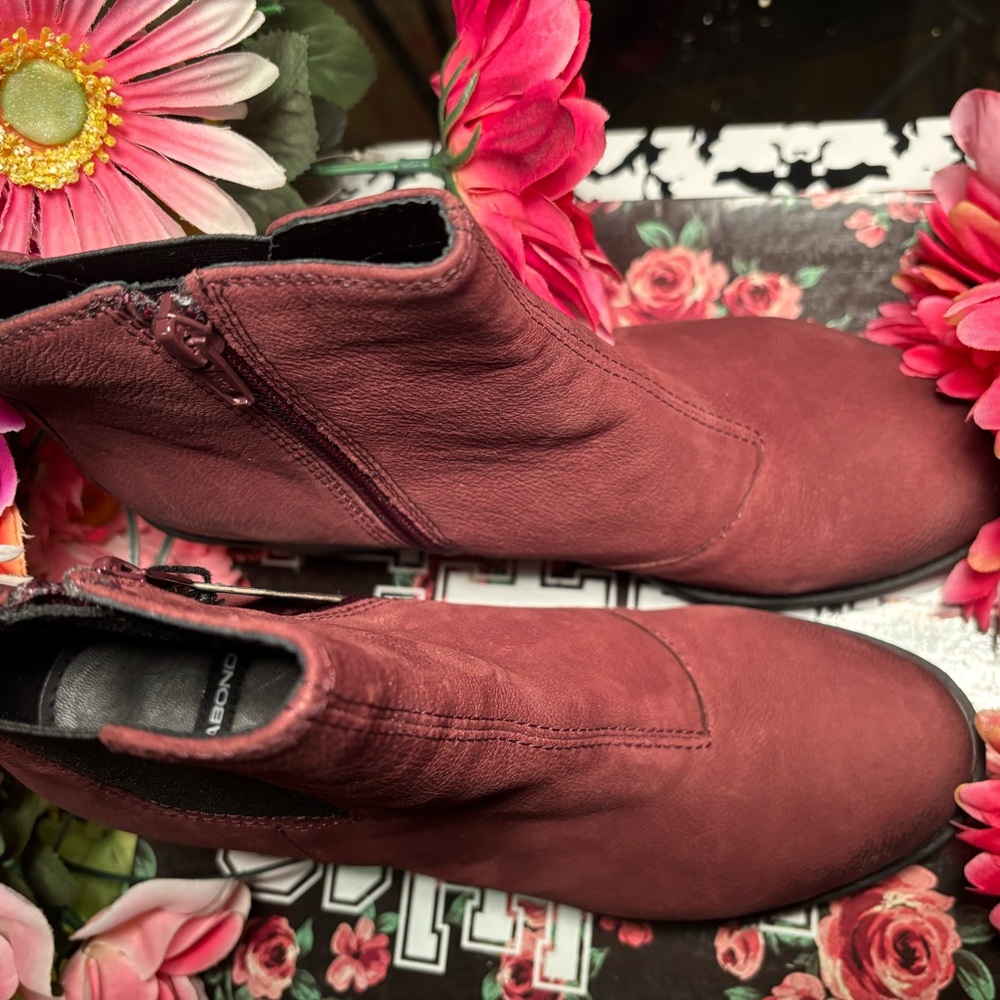 Vagabond Grace Nubuck Wine Ankle Boots - Picture 4 of 5
